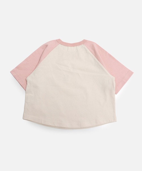 chil2（チルツー）の「綿100％ 配色ラグラン半袖Tシャツ（Tシャツ/カットソー・キッズ・ブラウン/ミント/スモークピンク/ブラック/チャコールグレー・150cm/140cm/130cm/120cm/110cm/100cm/90㎝/80ｃｍ）」の7枚目の写真