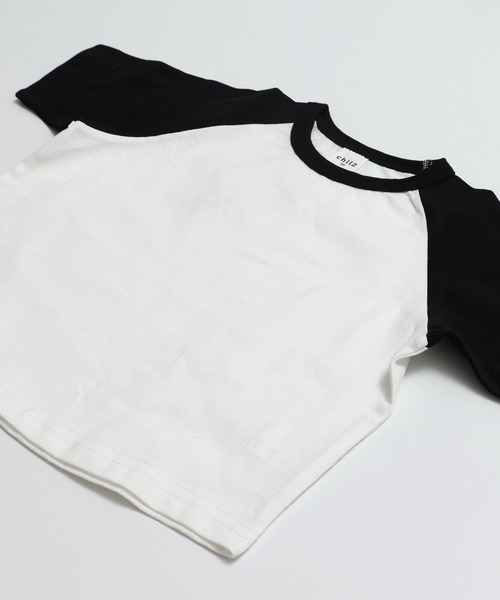 chil2（チルツー）の「綿100％ 配色ラグラン半袖Tシャツ（Tシャツ/カットソー・キッズ・ブラウン/ミント/スモークピンク/ブラック/チャコールグレー・150cm/140cm/130cm/120cm/110cm/100cm/90㎝/80ｃｍ）」の13枚目の写真