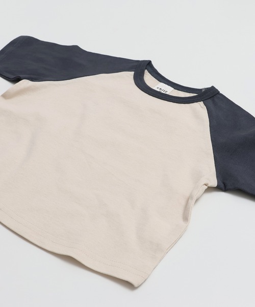 chil2（チルツー）の「綿100％ 配色ラグラン半袖Tシャツ（Tシャツ/カットソー・キッズ・ブラウン/ミント/スモークピンク/ブラック/チャコールグレー・150cm/140cm/130cm/120cm/110cm/100cm/90㎝/80ｃｍ）」の14枚目の写真