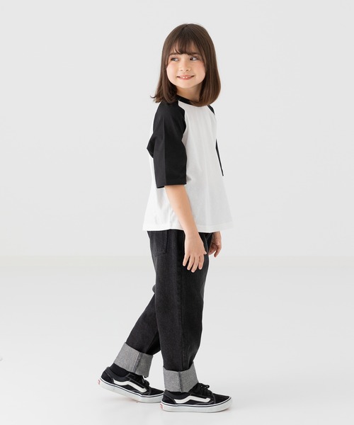 chil2（チルツー）の「綿100％ 配色ラグラン半袖Tシャツ（Tシャツ/カットソー・キッズ・ブラウン/ミント/スモークピンク/ブラック/チャコールグレー・150cm/140cm/130cm/120cm/110cm/100cm/90㎝/80ｃｍ）」の18枚目の写真