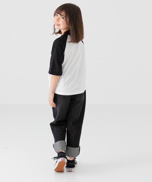 chil2（チルツー）の「綿100％ 配色ラグラン半袖Tシャツ（Tシャツ/カットソー・キッズ・ブラウン/ミント/スモークピンク/ブラック/チャコールグレー・150cm/140cm/130cm/120cm/110cm/100cm/90㎝/80ｃｍ）」の19枚目の写真