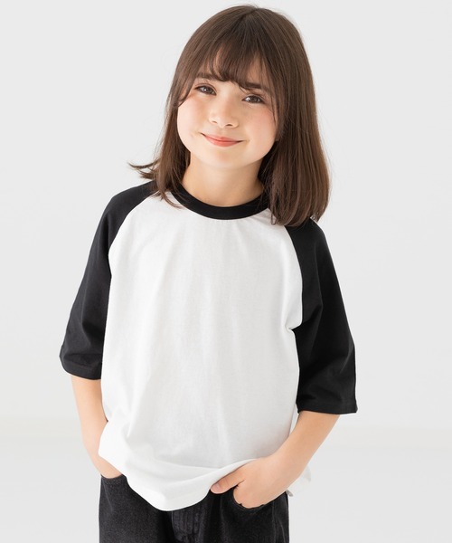 chil2（チルツー）の「綿100％ 配色ラグラン半袖Tシャツ（Tシャツ/カットソー・キッズ・ブラウン/ミント/スモークピンク/ブラック/チャコールグレー・150cm/140cm/130cm/120cm/110cm/100cm/90㎝/80ｃｍ）」の20枚目の写真