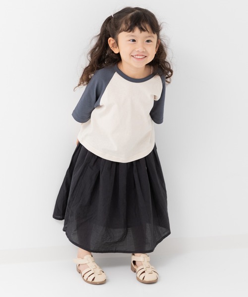 chil2（チルツー）の「綿100％ 配色ラグラン半袖Tシャツ（Tシャツ/カットソー・キッズ・ブラウン/ミント/スモークピンク/ブラック/チャコールグレー・150cm/140cm/130cm/120cm/110cm/100cm/90㎝/80ｃｍ）」の21枚目の写真