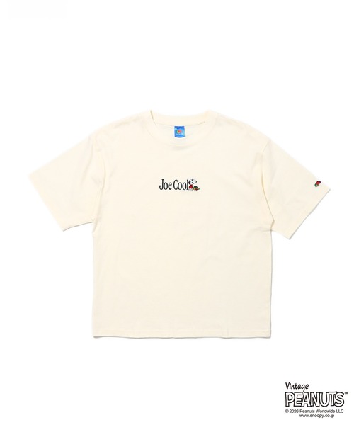 FRUIT OF THE LOOM(フルーツオブザルーム)の「【FRUIT OF THE LOOM】FTL x PEANUTS16/-OE 天竺T シャツ2 / ジョークールロゴ 半袖Tシャツ(Tシャツ/カットソー・メンズ・アイボリー/チャコールグレー・L/M/S)」の1枚目の写真
