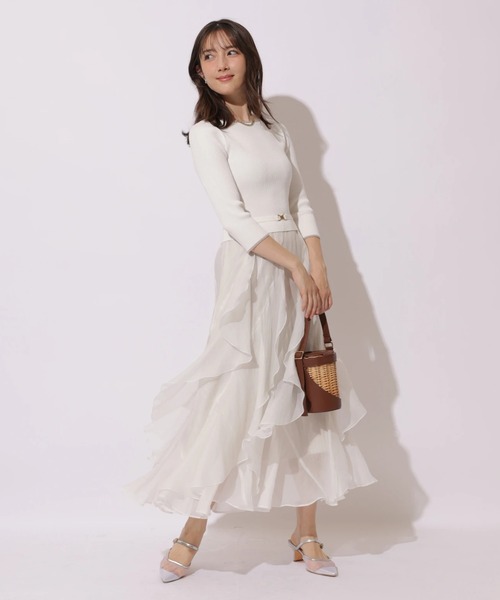 Apuweiser-riche（アプワイザーリッシェ）の「ペタルヘムドッキングワンピース（ワンピース・レディース・ホワイト/ブラック系その他2・2/1）」の3枚目の写真