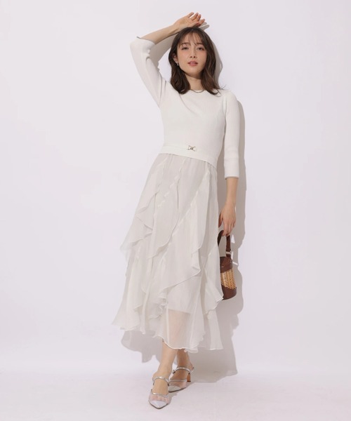 Apuweiser-riche（アプワイザーリッシェ）の「ペタルヘムドッキングワンピース（ワンピース・レディース・ホワイト/ブラック系その他2・2/1）」の4枚目の写真