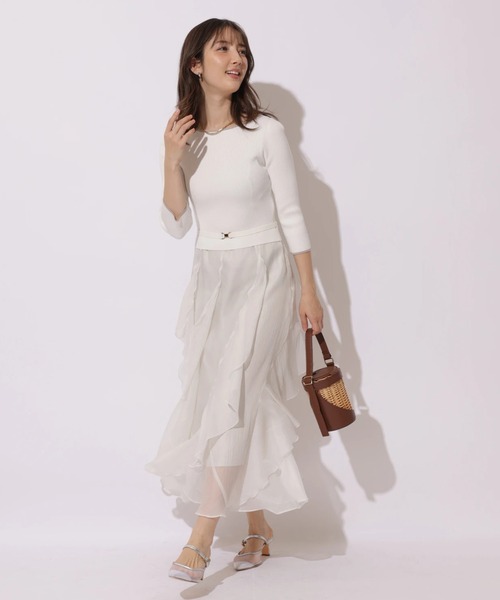 Apuweiser-riche（アプワイザーリッシェ）の「ペタルヘムドッキングワンピース（ワンピース・レディース・ホワイト/ブラック系その他2・2/1）」の5枚目の写真