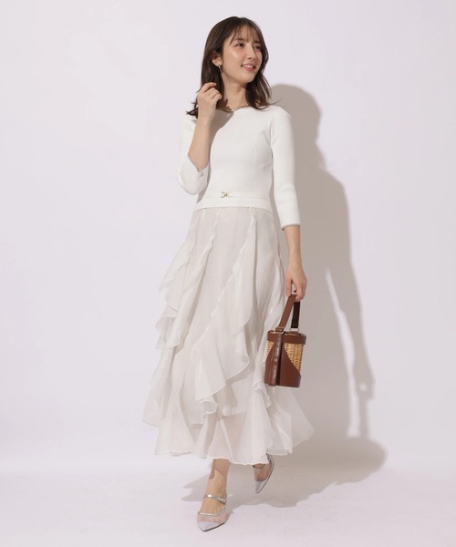 Apuweiser-riche（アプワイザーリッシェ）の「ペタルヘムドッキングワンピース（ワンピース・レディース・ホワイト/ブラック系その他2・2/1）」の6枚目の写真