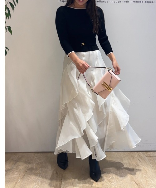 Apuweiser-riche（アプワイザーリッシェ）の「ペタルヘムドッキングワンピース（ワンピース・レディース・ホワイト/ブラック系その他2・2/1）」の20枚目の写真