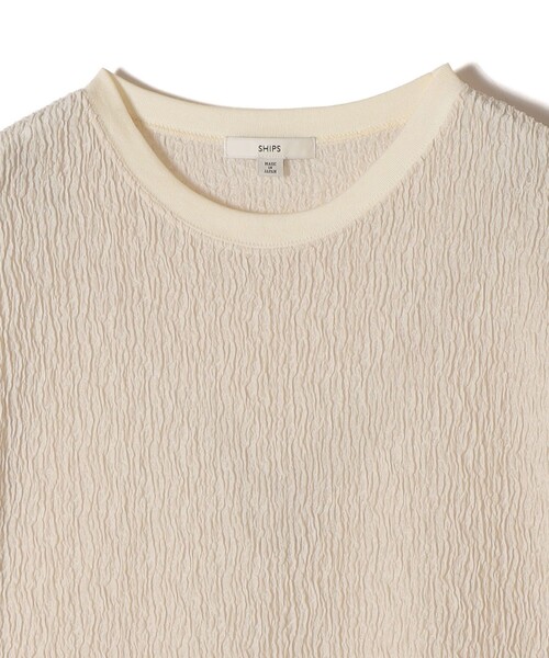 SHIPS(シップス)の「〈手洗い可能〉ランダムブルーゼ 5分袖 プルオーバー(Tシャツ/カットソー・レディース・ライトブルー/ブラック/ナチュラル・ONE SIZE)」の15枚目の写真