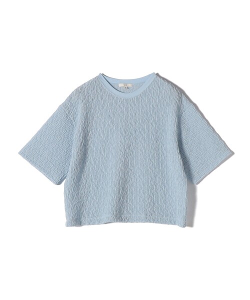 SHIPS(シップス)の「〈手洗い可能〉ランダムブルーゼ 5分袖 プルオーバー(Tシャツ/カットソー・レディース・ライトブルー/ブラック/ナチュラル・ONE SIZE)」の9枚目の写真