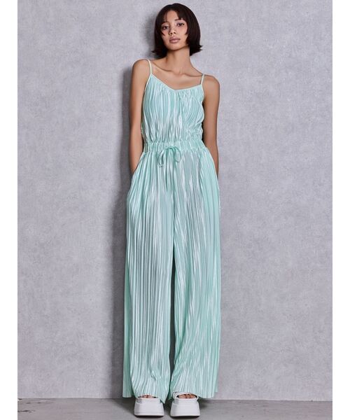 GYDA（ジェイダ）の「SPARKLEサテンプリーツロンパース（つなぎ/オールインワン・レディース・ブラック/ミント/その他1/グレー・SMALL/X-SMALL）」の3枚目の写真