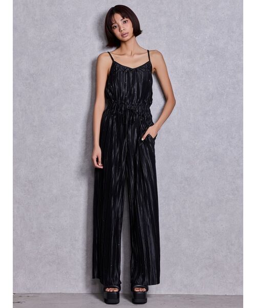 GYDA（ジェイダ）の「SPARKLEサテンプリーツロンパース（つなぎ/オールインワン・レディース・ブラック/ミント/その他1/グレー・SMALL/X-SMALL）」の2枚目の写真