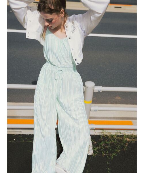 GYDA（ジェイダ）の「SPARKLEサテンプリーツロンパース（つなぎ/オールインワン・レディース・ブラック/ミント/その他1/グレー・SMALL/X-SMALL）」の18枚目の写真