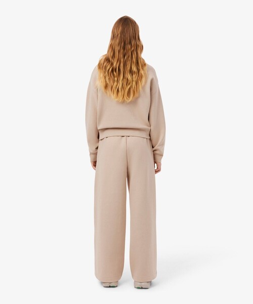 LACOSTE（ラコステ）の「ワイドレッグ スムーススウェットトラックパンツ / プリーツワイドパンツ（スウェットパンツ・レディース・ホワイト/ベージュ・40/38/34/36）」の5枚目の写真