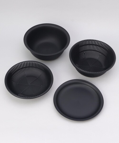 きほんの道具 ザルボウル4点セット 18cm DGY ＜marna マーナ