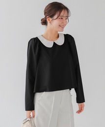 襟付きショートフレアブラウス