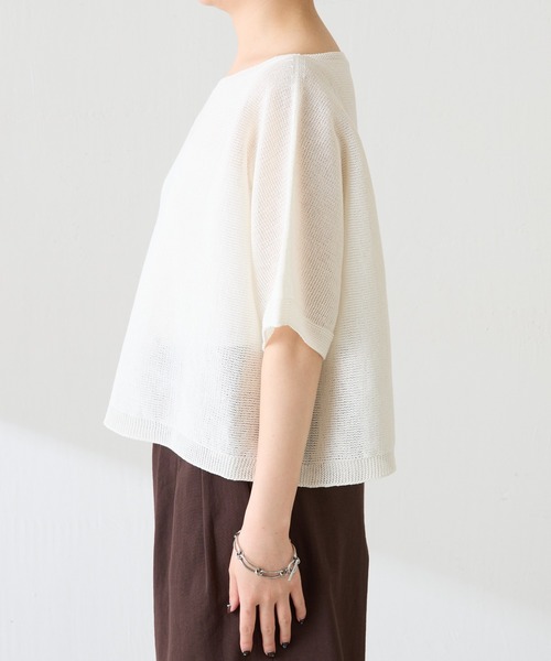 COLLAGE GALLARDAGALANTE（コラージュガリャルダガランテ）の「シャーリーカーンハーフスリーブニット（ニット/セーター・レディース・アイボリー/スカイブルー/ネイビー・FREE）」の10枚目の写真