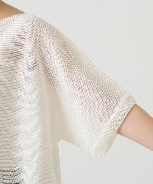 COLLAGE GALLARDAGALANTE（コラージュガリャルダガランテ）の「シャーリーカーンハーフスリーブニット（ニット/セーター・レディース・アイボリー/スカイブルー/ネイビー・FREE）」の14枚目の写真