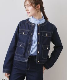 index（インデックス）の「ミニマルノーカラーデニムジャケット【洗濯機OK】（デニムジャケット）」