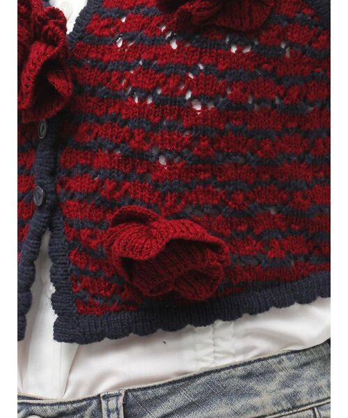 jouetie（ジュエティ）の「ローズモチーフニットジレ（その他トップス・レディース・ブラック/レッド・MEDIUM）」の19枚目の写真