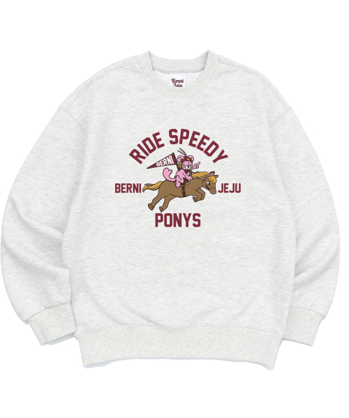 BERNI(ベルニ)の「チェジュ PONY スウェット(ライトグレー)(スウェット・レディース・その他・MEDIUM/LARGE/X-LARGE/SMALL)」の1枚目の写真