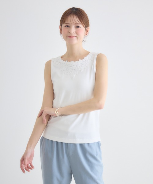 KATHARINE ROSS(キャサリンロス)の「【KATHARINE ROSS】2WAYレースタンクトップ(タンクトップ・レディース・オフホワイト/ブラック・MEDIUM)」の3枚目の写真