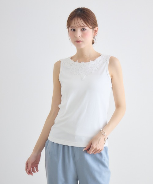 KATHARINE ROSS(キャサリンロス)の「【KATHARINE ROSS】2WAYレースタンクトップ(タンクトップ・レディース・オフホワイト/ブラック・MEDIUM)」の4枚目の写真