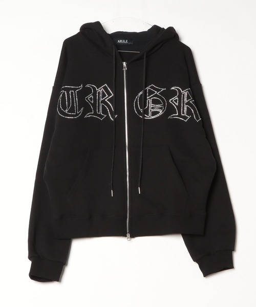 ARULE（アルール）の「A'GEM/9 × .kom 『ARULE/アルール』Graffiti Rhinestone Zip Hoodie/短丈グラフティラインストーン ZIP パーカー（パーカー・レディース・ブラック/ホワイト・FREE）」の10枚目の写真