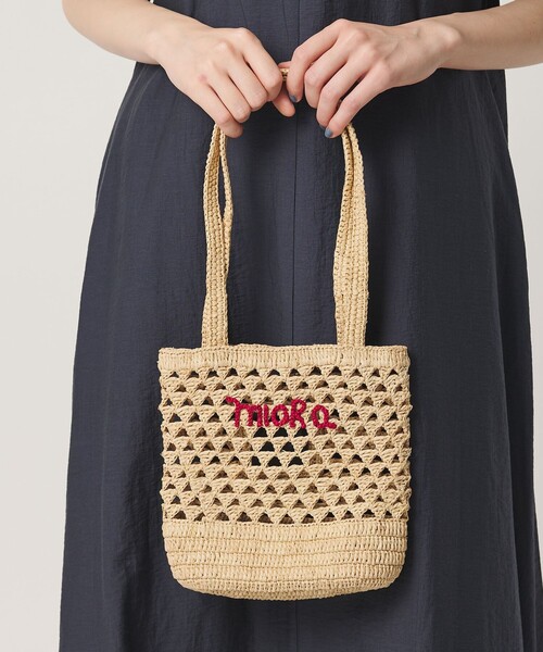 BEAUTY&YOUTH UNITED ARROWS(ビューティーアンドユースユナイテッドアローズ)の「【別注】<MIORA>ラフィア ロゴ トートバッグ(かごバッグ・レディース・ピンク/ダークブラウン/ナチュラル・FREE)」の10枚目の写真
