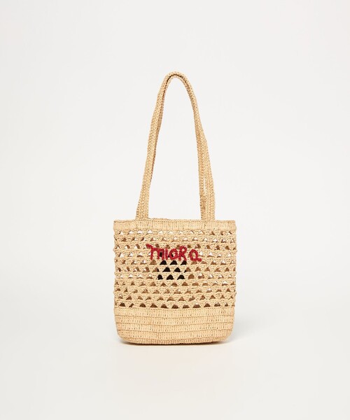 BEAUTY&YOUTH UNITED ARROWS(ビューティーアンドユースユナイテッドアローズ)の「【別注】<MIORA>ラフィア ロゴ トートバッグ(かごバッグ・レディース・ピンク/ダークブラウン/ナチュラル・FREE)」の15枚目の写真