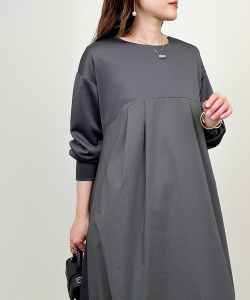 PICCIN（ピッチン）の「切り替えコクーンワンピース（ワンピース・レディース・チャコールグレー/ブラック・M）」の20枚目の写真