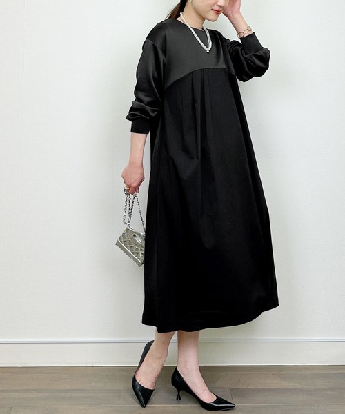 PICCIN（ピッチン）の「切り替えコクーンワンピース（ワンピース・レディース・チャコールグレー/ブラック・M）」の12枚目の写真