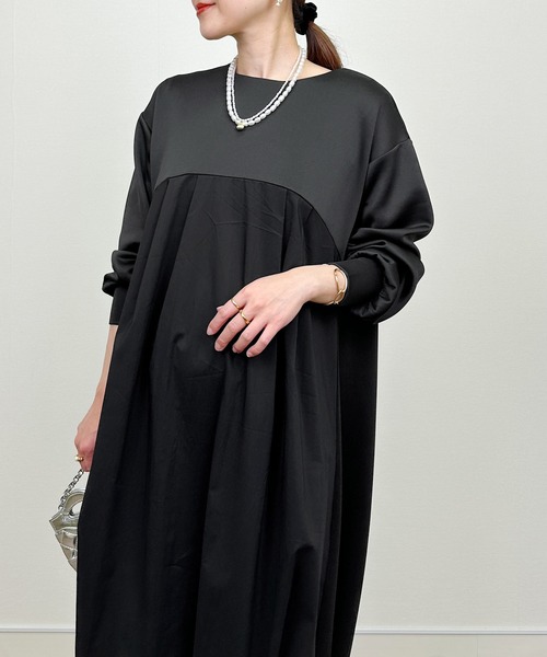 PICCIN（ピッチン）の「切り替えコクーンワンピース（ワンピース・レディース・チャコールグレー/ブラック・M）」の8枚目の写真