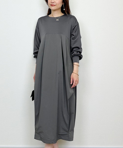 PICCIN（ピッチン）の「切り替えコクーンワンピース（ワンピース・レディース・チャコールグレー/ブラック・M）」の14枚目の写真