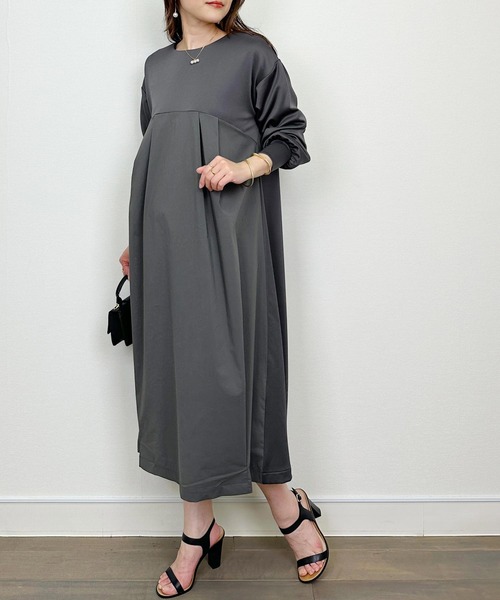 PICCIN（ピッチン）の「切り替えコクーンワンピース（ワンピース・レディース・チャコールグレー/ブラック・M）」の22枚目の写真