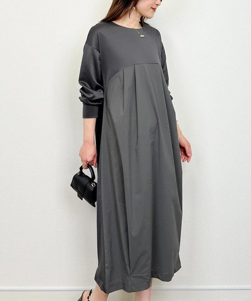 PICCIN（ピッチン）の「切り替えコクーンワンピース（ワンピース・レディース・チャコールグレー/ブラック・M）」の17枚目の写真