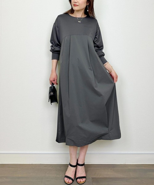 PICCIN（ピッチン）の「切り替えコクーンワンピース（ワンピース・レディース・チャコールグレー/ブラック・M）」の21枚目の写真