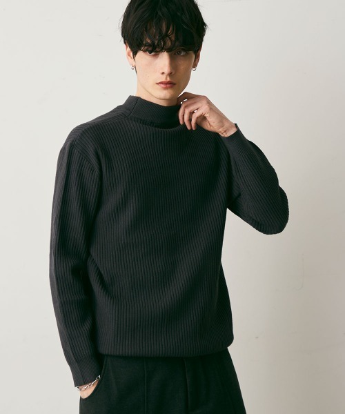 Shoowtime(ショウタイム)の「Cropped Rib Knit Sweater / クロップド丈リブニットセーター(ニット/セーター・メンズ・グレー/チャコールグレー/ライトグレー/ダークブラウン・LARGE/MEDIUM/X-LARGE)」の5枚目の写真