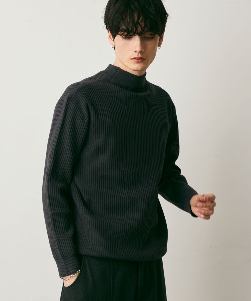 Shoowtime(ショウタイム)の「Cropped Rib Knit Sweater / クロップド丈リブニットセーター(ニット/セーター・メンズ・グレー/チャコールグレー/ライトグレー/ダークブラウン・LARGE/MEDIUM/X-LARGE)」の7枚目の写真