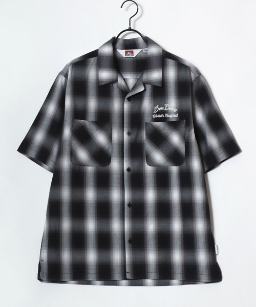 BEN DAVIS（ベンデイビス）の「BEN DAVIS/ベンデイビス DRIVE EMB PLAID OC SS SHIRT/オーバーサイズ チェック バックプリント刺繍 オープンカラー 半袖シャツ/レディース メンズ（シャツ/ブラウス・メンズ・ブラウン/ブラック/オレンジ・XL/L/M）」の10枚目の写真