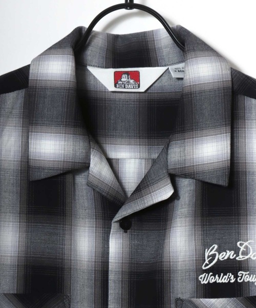 BEN DAVIS（ベンデイビス）の「BEN DAVIS/ベンデイビス DRIVE EMB PLAID OC SS SHIRT/オーバーサイズ チェック バックプリント刺繍 オープンカラー 半袖シャツ/レディース メンズ（シャツ/ブラウス・メンズ・ブラウン/ブラック/オレンジ・XL/L/M）」の16枚目の写真
