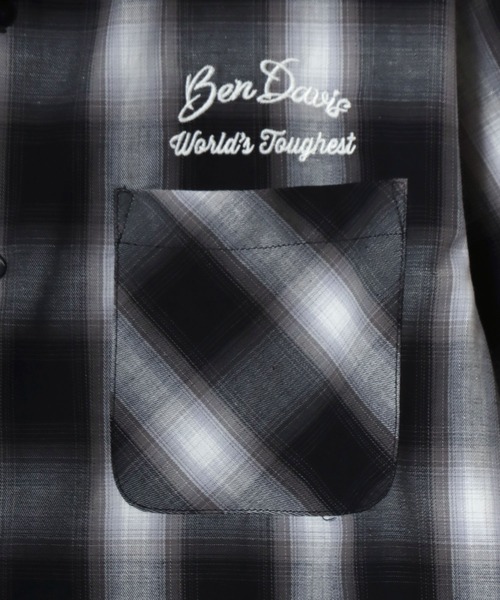 BEN DAVIS（ベンデイビス）の「BEN DAVIS/ベンデイビス DRIVE EMB PLAID OC SS SHIRT/オーバーサイズ チェック バックプリント刺繍 オープンカラー 半袖シャツ/レディース メンズ（シャツ/ブラウス・メンズ・ブラウン/ブラック/オレンジ・XL/L/M）」の18枚目の写真