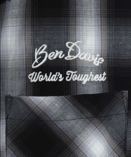 BEN DAVIS（ベンデイビス）の「BEN DAVIS/ベンデイビス DRIVE EMB PLAID OC SS SHIRT/オーバーサイズ チェック バックプリント刺繍 オープンカラー 半袖シャツ/レディース メンズ（シャツ/ブラウス・メンズ・ブラウン/ブラック/オレンジ・XL/L/M）」の19枚目の写真