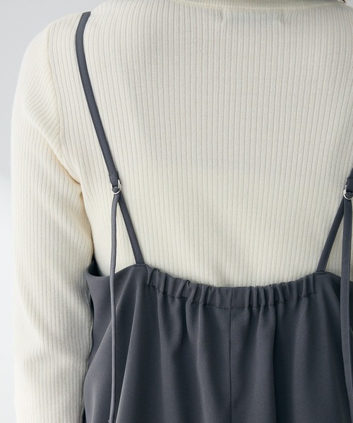 Green　Parks（グリーンパークス）の「レイヤー風 サロペット（サロペット/オーバーオール・レディース・ベージュ/ブラック/グレー・FREE）」の12枚目の写真