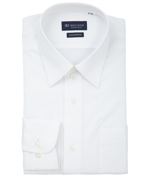 TOKYO SHIRTS(トウキョウシャツ)の「【透け防止】 形態安定ノンアイロン レギュラー 長袖ビジネスワイシャツ 白無地(ビジネスシャツ・メンズ・ホワイト・首回り41cm-裄丈82cm/首回り39cm-裄丈84cm/首回り39cm-裄丈80cm/首回り37cm-裄丈84cm/首回り37cm-裄丈80cm/首回り43cm-裄丈86cm/首回り43cm-裄丈82cm/首回り42cm-裄丈86cm/首回り42cm-裄丈82cm/首回り41cm-裄丈86cm)」の1枚目の写真