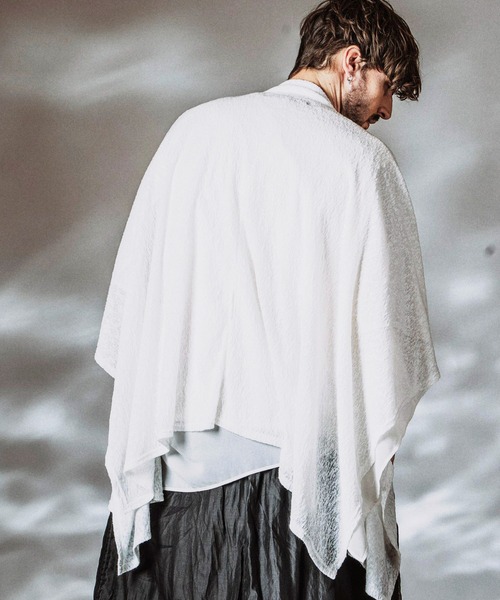 NO ID.（ノーアイディ）の「【NO ID.】Drawstrings High Collar Poncho / ドローストリングスハイカラーポンチョ（ポンチョ・メンズ・ホワイト/ブラック/グレー・ONE SIZE）」の8枚目の写真