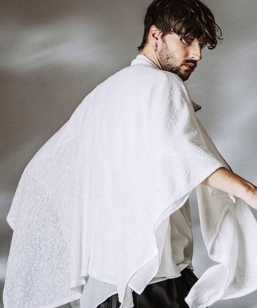 NO ID.（ノーアイディ）の「【NO ID.】Drawstrings High Collar Poncho / ドローストリングスハイカラーポンチョ（ポンチョ・メンズ・ホワイト/ブラック/グレー・ONE SIZE）」の9枚目の写真