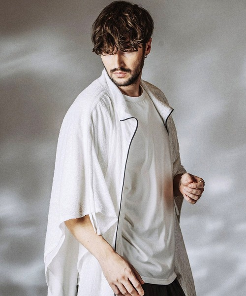 NO ID.（ノーアイディ）の「【NO ID.】Drawstrings High Collar Poncho / ドローストリングスハイカラーポンチョ（ポンチョ・メンズ・ホワイト/ブラック/グレー・ONE SIZE）」の15枚目の写真