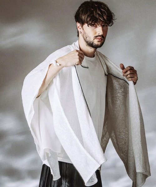 NO ID.（ノーアイディ）の「【NO ID.】Drawstrings High Collar Poncho / ドローストリングスハイカラーポンチョ（ポンチョ・メンズ・ホワイト/ブラック/グレー・ONE SIZE）」の16枚目の写真